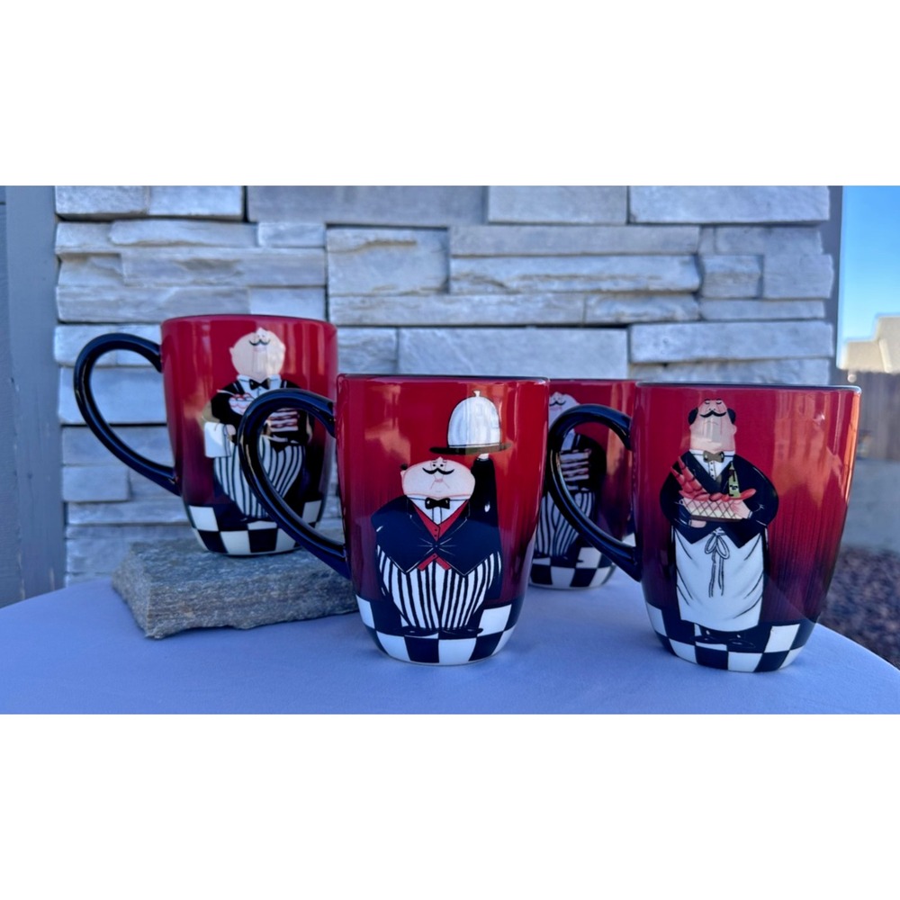 Certified International Tracy Flickinger French Chef Wine Mugs Set of 4